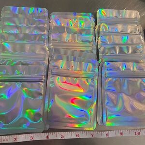 25 Holographic Zip Bags 3x3 Resealable Packaging Pouches